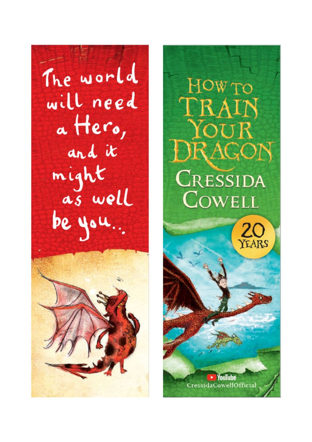 How to Train Your Dragon 20th anniversary bookmarks