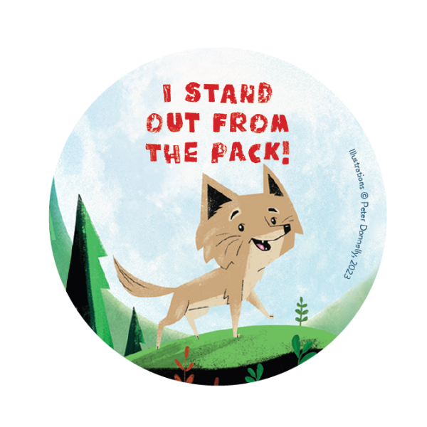 Sticker design for Little Wolf by Peter Donnelly
