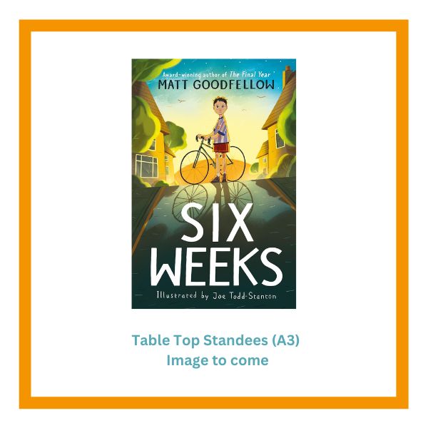 Six weeks holding image on a white background with orange details